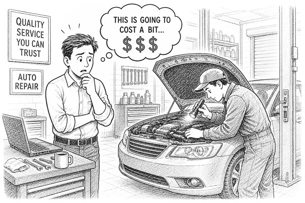 Unexpected car repair expense affecting a personal budget
